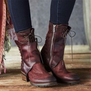 SOLD AS98 Chet Red Katarina Chelsea Moto Boot